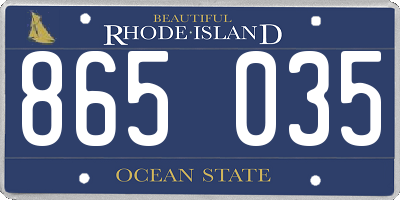 RI license plate 865035