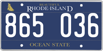 RI license plate 865036