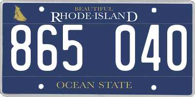 RI license plate 865040