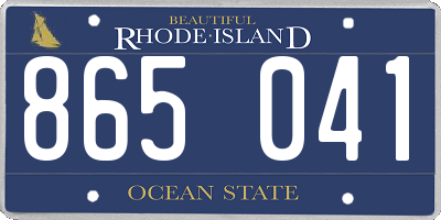 RI license plate 865041