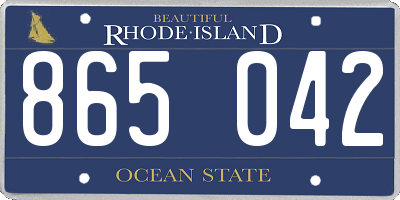 RI license plate 865042