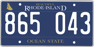 RI license plate 865043