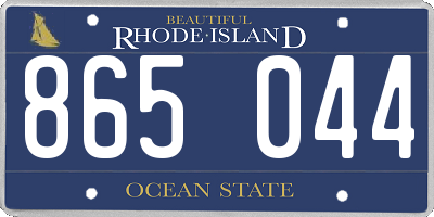 RI license plate 865044