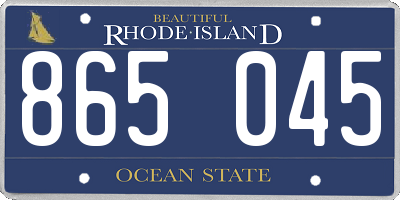 RI license plate 865045