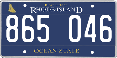 RI license plate 865046