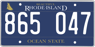 RI license plate 865047