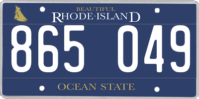 RI license plate 865049
