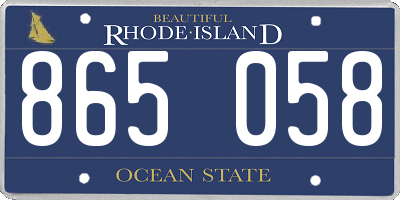 RI license plate 865058