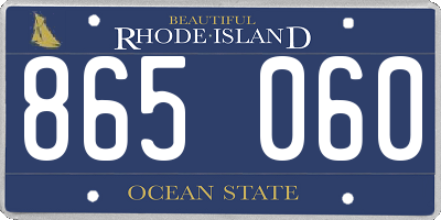 RI license plate 865060