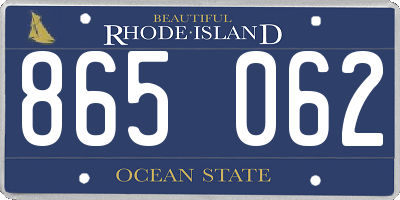 RI license plate 865062