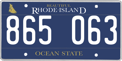 RI license plate 865063