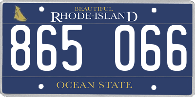 RI license plate 865066