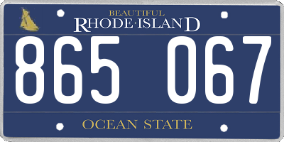 RI license plate 865067