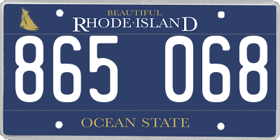 RI license plate 865068