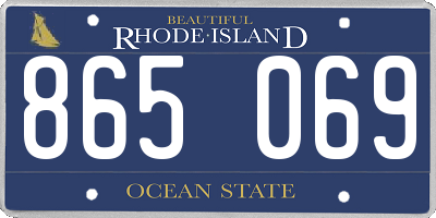 RI license plate 865069