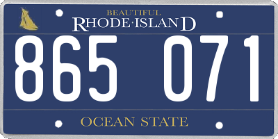 RI license plate 865071