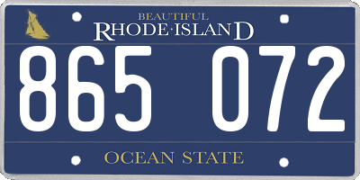 RI license plate 865072