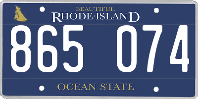 RI license plate 865074
