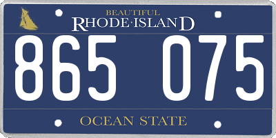 RI license plate 865075