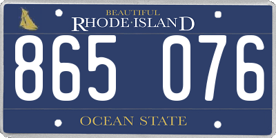 RI license plate 865076