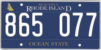 RI license plate 865077