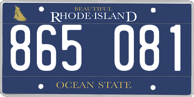RI license plate 865081