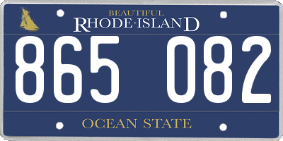 RI license plate 865082