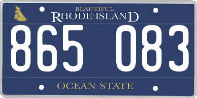 RI license plate 865083