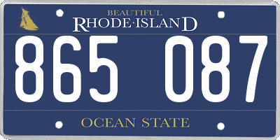 RI license plate 865087