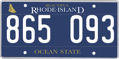 RI license plate 865093