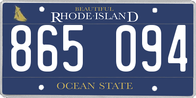 RI license plate 865094