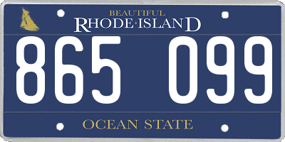 RI license plate 865099