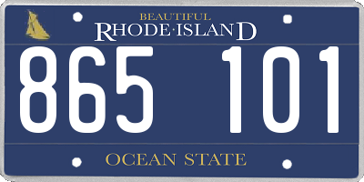 RI license plate 865101