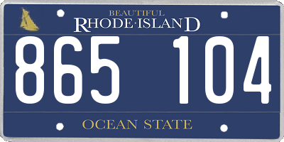 RI license plate 865104