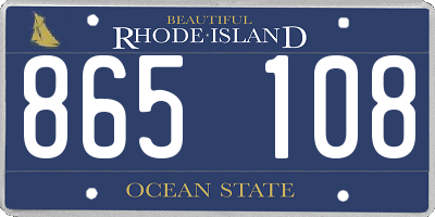 RI license plate 865108