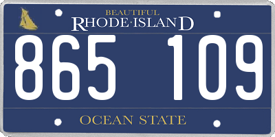 RI license plate 865109