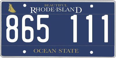 RI license plate 865111
