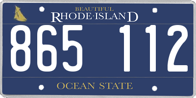 RI license plate 865112