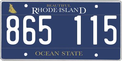 RI license plate 865115