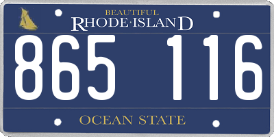RI license plate 865116
