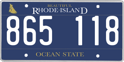 RI license plate 865118