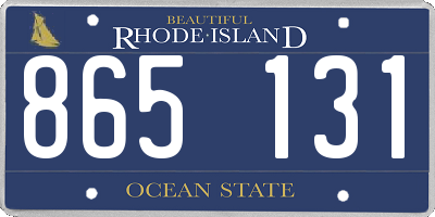 RI license plate 865131