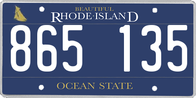 RI license plate 865135