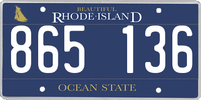 RI license plate 865136