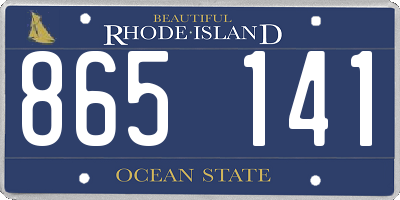 RI license plate 865141