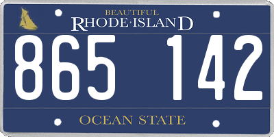 RI license plate 865142