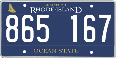 RI license plate 865167