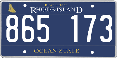 RI license plate 865173