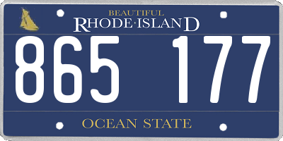 RI license plate 865177