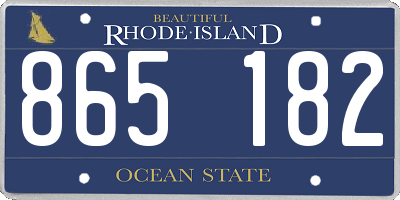 RI license plate 865182